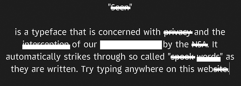 Illustration for article titled This Free Font Automatically Redacts NSA Surveillance Trigger Words